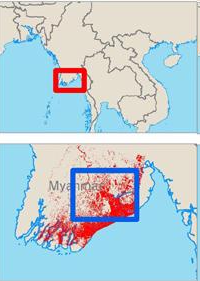 Mapa de &aacute;reas afectadas a d&iacute;a 6 de maio / Fonte: Ithaca - Cedido por Reliefweb