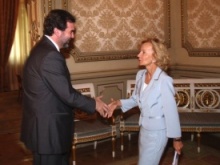 O vicepresidente do Goberno, Anxo Quintana, e a ministra espa&ntilde;ola de Administraci&oacute;ns P&uacute;blicas, Elena Salgado
