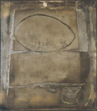 "Gran oval", Antoni T&agrave;pies, 1955