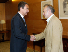 O voceiro do BNG, Francisco Rodr&iacute;guez, nun encontro co presidente espa&ntilde;ol