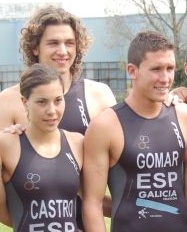 Saleta Castro e Jes&uacute;s gomar, con Alberto Trillo ao fondo, na presentaci&oacute;n da selecci&oacute;n galega
