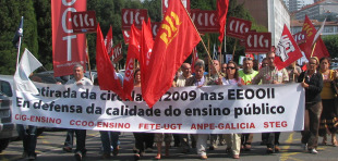Manifestaci&oacute;n dos sindicatos nos comezos de setembro