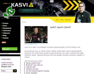 P&aacute;xina de Kasvi en klingon