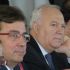 Guillermo Fern&aacute;ndez Vara, presidente da Comunidade Aut&oacute;noma de Estremadura (esquerda), con Moratinos, esta fin de semana