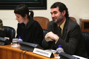Anxo Quintana, con Ana Pont&oacute;n, este luns na Comisi&oacute;n da Cidade da Cultura