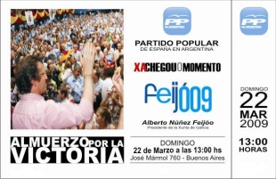 Convocatoria dunha das celebraci&oacute;ns do PP arxentino para a vindeira semana