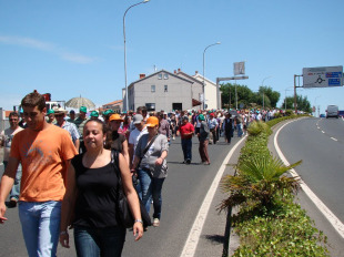 Os manifestantes partiron dende o Mercado de Amio e marcharon a p&eacute; at&eacute; o centro / SLG