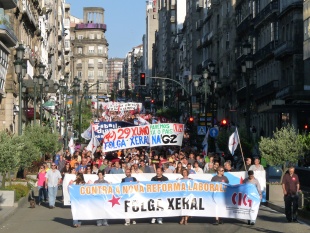 Mobilizaci&oacute;n esta quinta feira nas r&uacute;as de Vigo / Imaxe: CIG