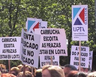 Imaxe da concentraci&oacute;n en Santiago