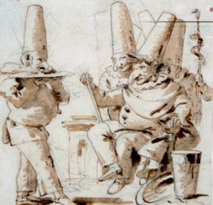"Homenatge a un putxinel&middot;li coronat", Ti&eacute;polo (detalle)