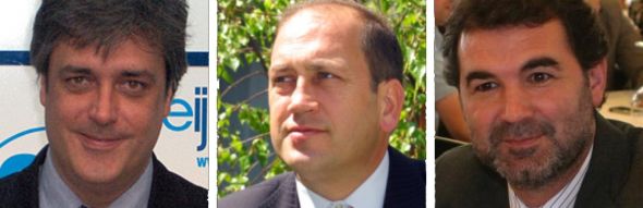 De esquerda &aacute; dereita: Pedro Puy (PPdeG), Xaqu&iacute;n Fern&aacute;ndez Leiceaga (PSdeG) e Anxo Quintana (BNG)