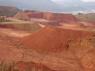 Excursi&oacute;n por El Papiol, vista da canteira de arxila (decembro de 2008)