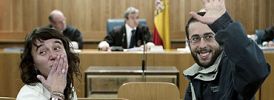 Ugio Caamanho e Giana Gomes nun momento do xu&iacute;zo celebrado a semana pasada
