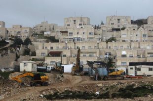 Obras nun asentamento israel&iacute;, en Xerusal&eacute;n Este, o mes pasado