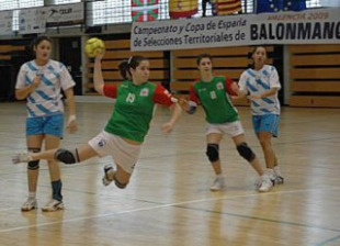 Partido da selecci&oacute;n galega de balonm&aacute;n feminino