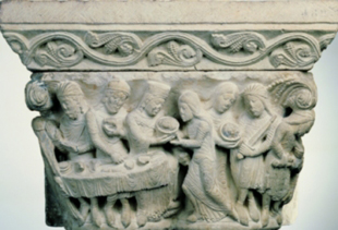 Capitel, claustro da catedral de Saint-Etienne, Mus&eacute;e desde Augustins Toulouse, (c.1120).