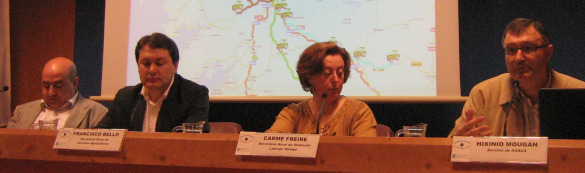 Roberto Garc&iacute;a (UUAA), Francisco Bello (XXAA), Carme Freire (SLG) e Hixinio Moug&aacute;n (AGACA)