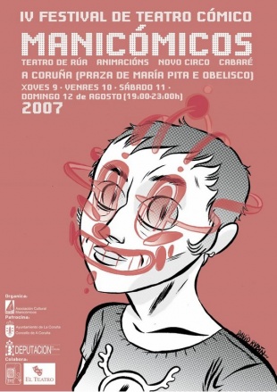 Cartaz da edici&oacute;n de ver&aacute;n do festival Manic&oacute;micos, que se est&aacute; a celebrar na Coru&ntilde;a. Dese&ntilde;ado por david Rub&iacute;n