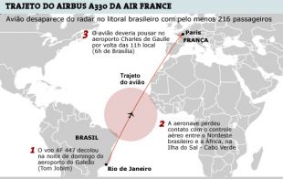 Traxecto do avi&oacute;n (clique para ampliar) / Fonte: Folha de S&atilde;o Paulo