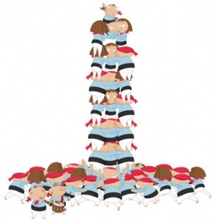 Un dos xogos que ofrecen &eacute; o dos castellers. Tam&eacute;n en http://www.eljoccasteller.cat/