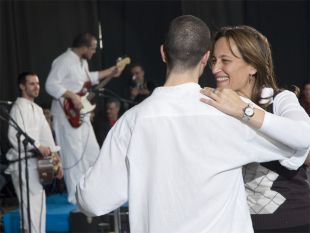Teresa T&aacute;boas bailou cun dos integrantes de Proxecto Trepia