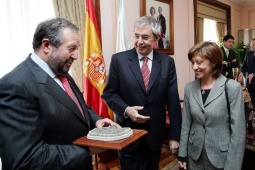 Orozco, co presidente do Goberno e a ministra espa&ntilde;ola de Agricultura