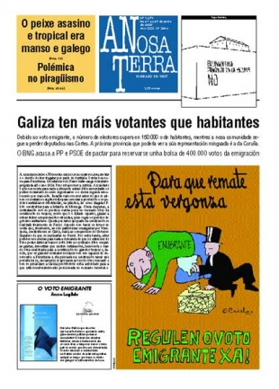 A portada da &uacute;ltima semana reproduce unha estampa de Castelao