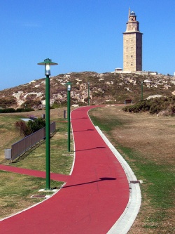 O facho ha partir da Torre de H&eacute;rcules