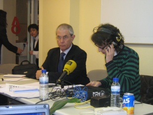 Touri&ntilde;o falando para a radio, &aacute; volta das 00h05 do 10 de marzo