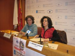 Lidia Senra e Fernando Cou&ntilde;ago, na presentaci&oacute;n dos actos deste s&aacute;bado