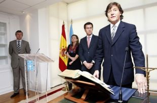 O novo secretario xeral para o Deporte, Jos&eacute; Ram&oacute;n Lete Lasa, durante a s&uacute;a toma de posesi&oacute;n (clic para ampliar)
