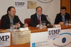 Crespo, Barreiro e Rodr&iacute;guez, este luns durante a presentaci&oacute;n das xornadas