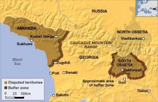 Mapa da rexi&oacute;n. En marr&oacute;n escura, zona de control das tropas rusas (clique para ampliar)