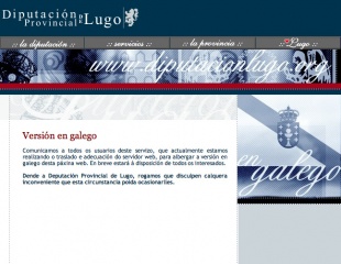 Versi&oacute;n en galego da web da Deputaci&oacute;n de Lugo